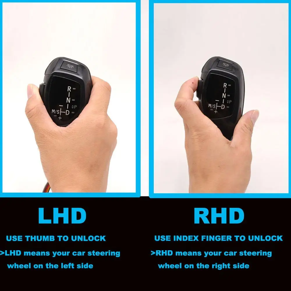 For BMW E46 E39 E60 E90 E92 E82 E87 E38 E84 E83 E53 E86 E89 LED Gear Shift Knob Automatic - Black Color