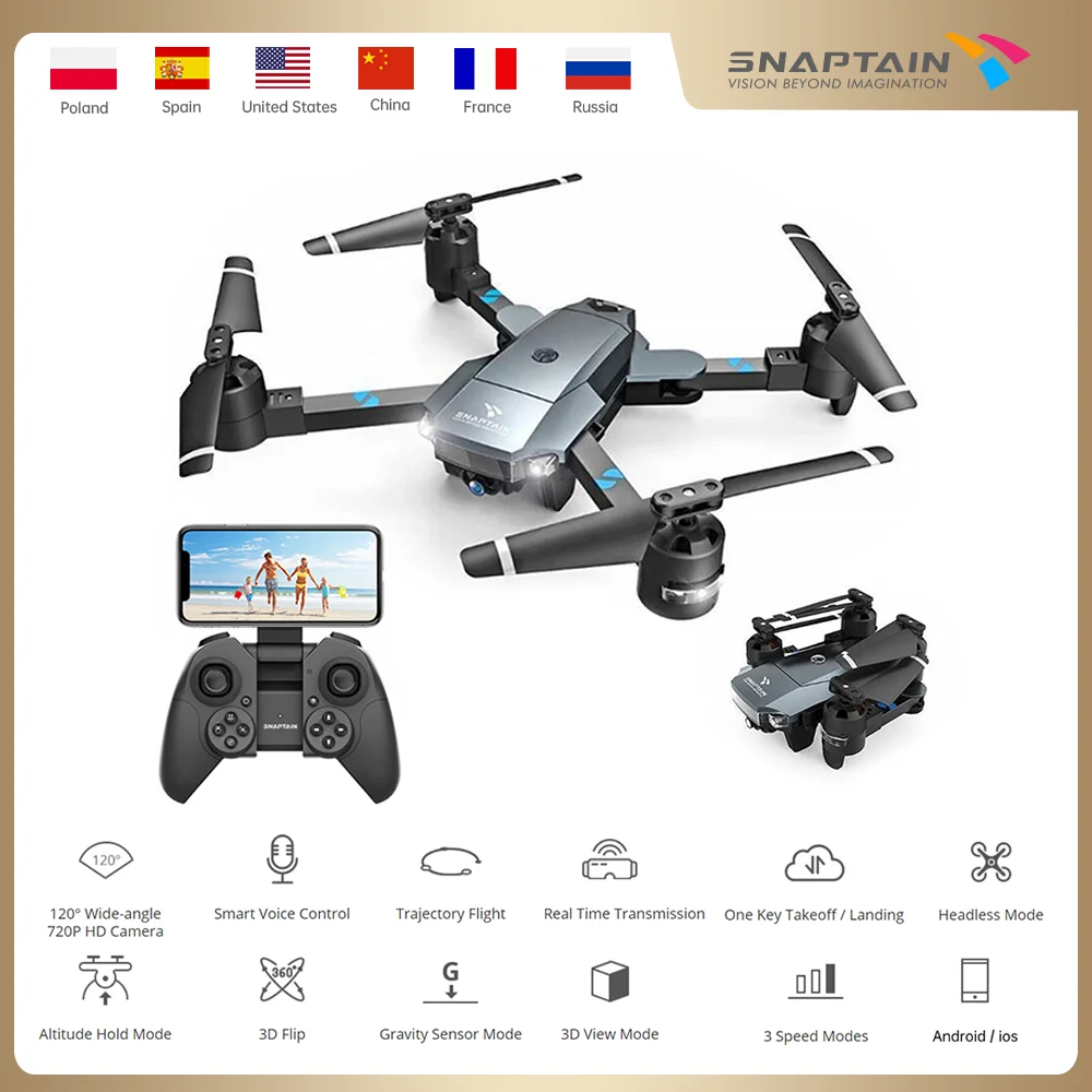 SNAPTAIN AA5MQ 720P/1080P WIFI FPV с широкоугольной HD камерой режим удержания высоты складной