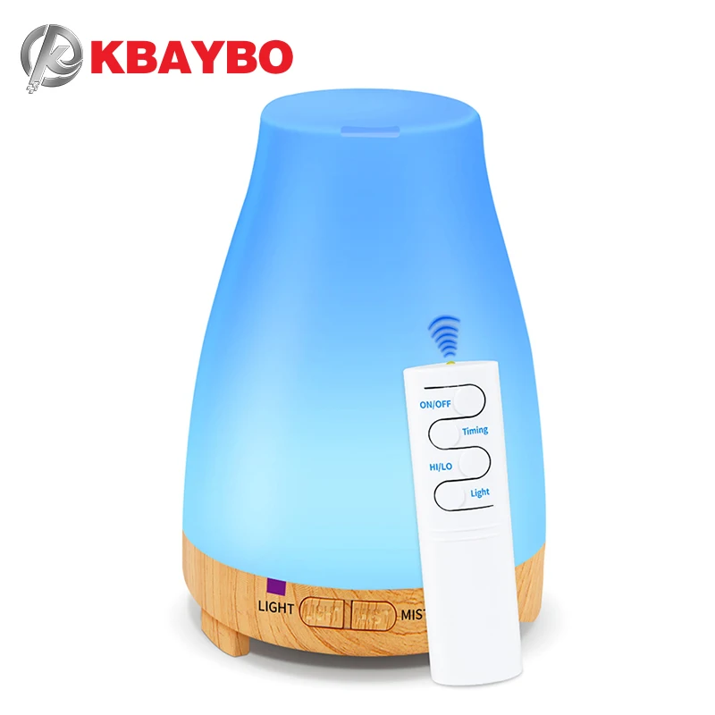 KBAYBO Essential Oil Diffuser 200ml Aroma Essential Oil Cool Mist Humidifier 7 Colors LED Light Cha
