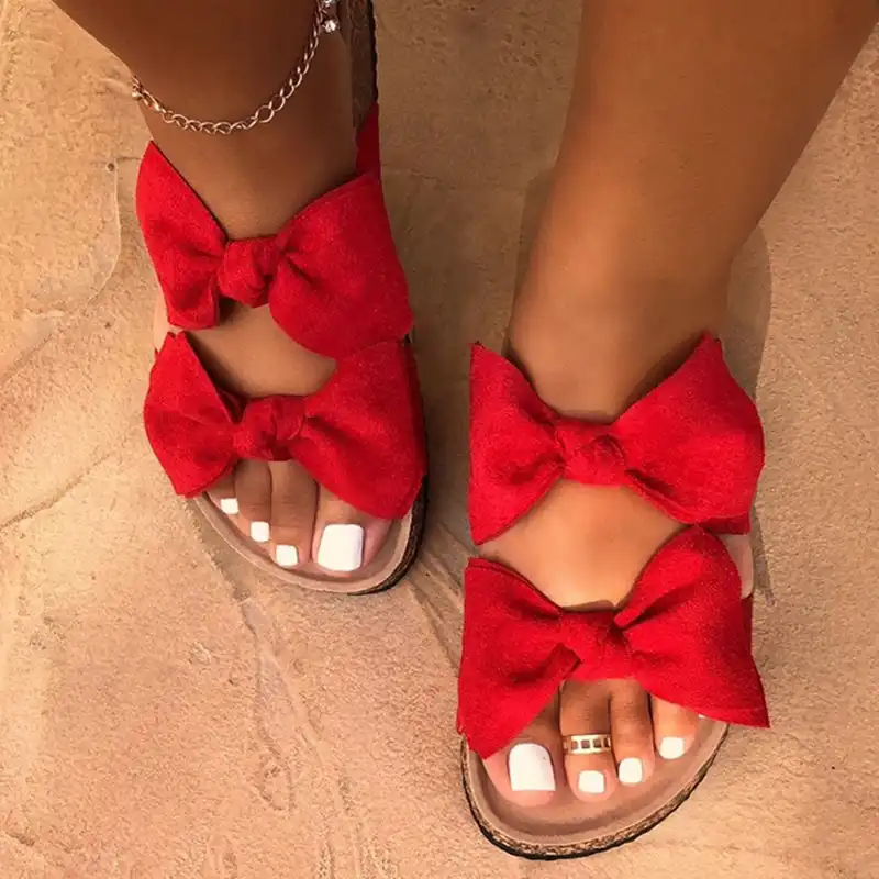 slip on sandals with bow