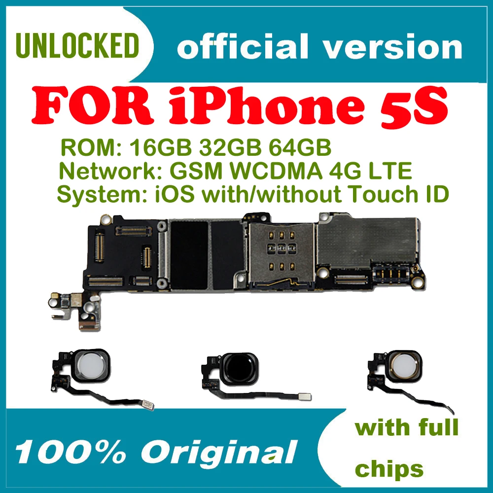 Разблокированный логическая плата с установленной IOS 16G 32G 64G материнская Gsm Wcdma Lte