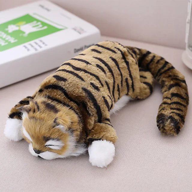 Kids Pretend Play Toys Electronic Cute Lifelike Simulation Cat Toys Doll Plush Toys for Boys Girls with Sound 1
