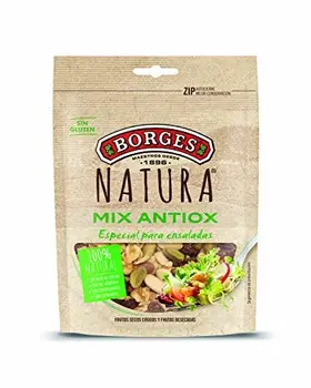 

Borges Natura - Mezcla de Frutos Secos Crudos y Frutas Desecadas: almendras, pipas, nueces, arándanos, pasas y pistachos - Bolsa