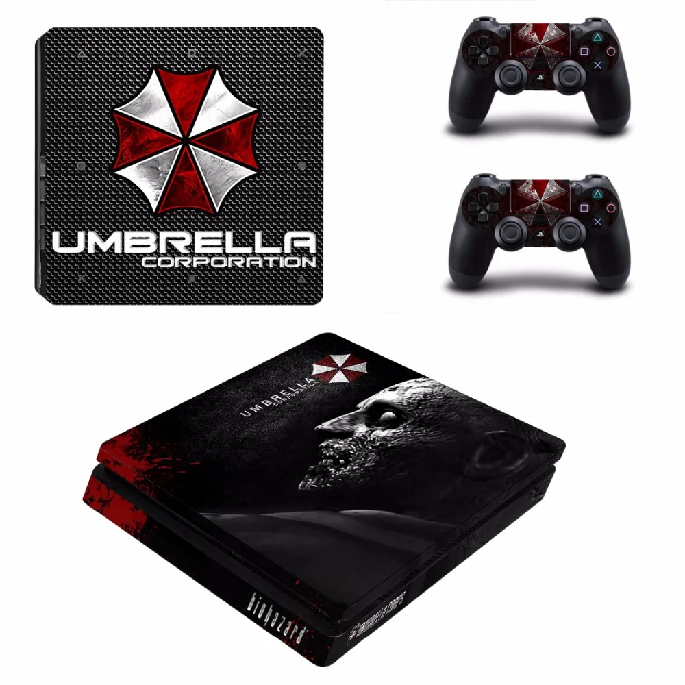 Adesivo de Pele Decalque para Playstation Biohazard Guarda-chuva Magro Adesivos Play Station 4 Console & Controlador Pele Ps4 - Image 3