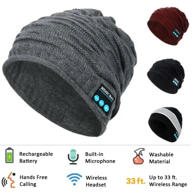Bluetooth музыкальная теплая шапка бини Беспроводная умная