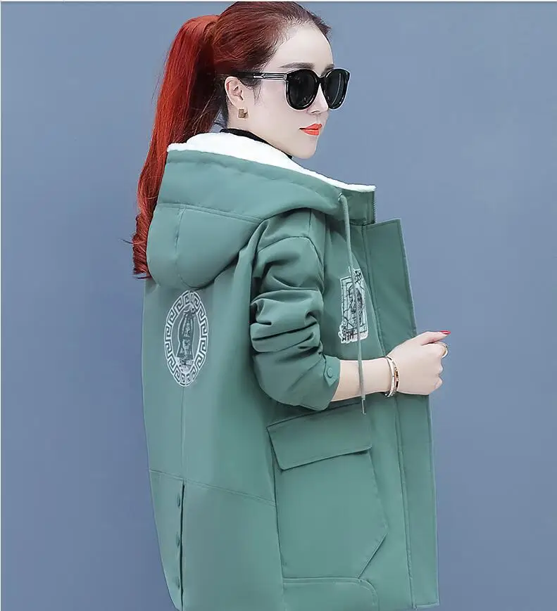 Plus thick velvet jacket Women's autumn and winter new wave of Korean wild loose clothes winter coat