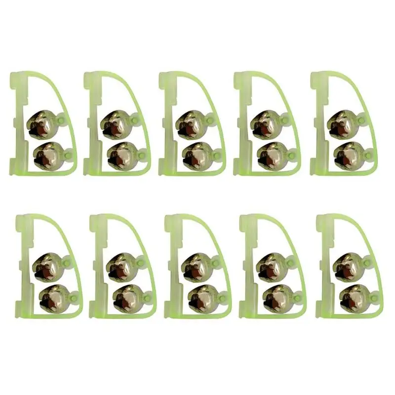 

10pcs Fluorescent Fishing Rod Pole Tip Glow Clip Twin Bell Alarm Alert Ring