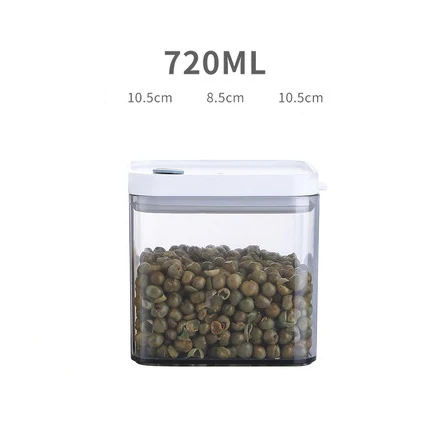 720ML Кухонные контейнеры для хранения пищевых продуктов, банка, ящик для хранения зерна, прозрачный баррель, герметичные злаки, Бытовые аксессуары, Pojemniki Kuchenne - Цвет: 720ML