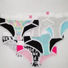 2019 Original Single Vs Color Elastic Waist Letters Printed prue Cotton Underwear woman briefs