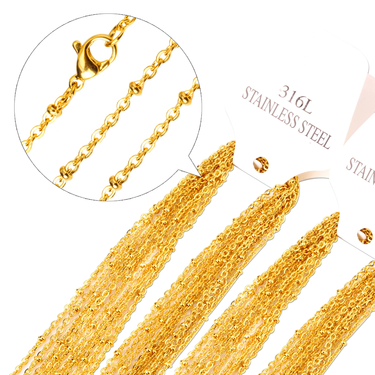 14K Oro Giallo da Uomo 2.5mm Veneziana Rotondo Anello Quadrato Catena