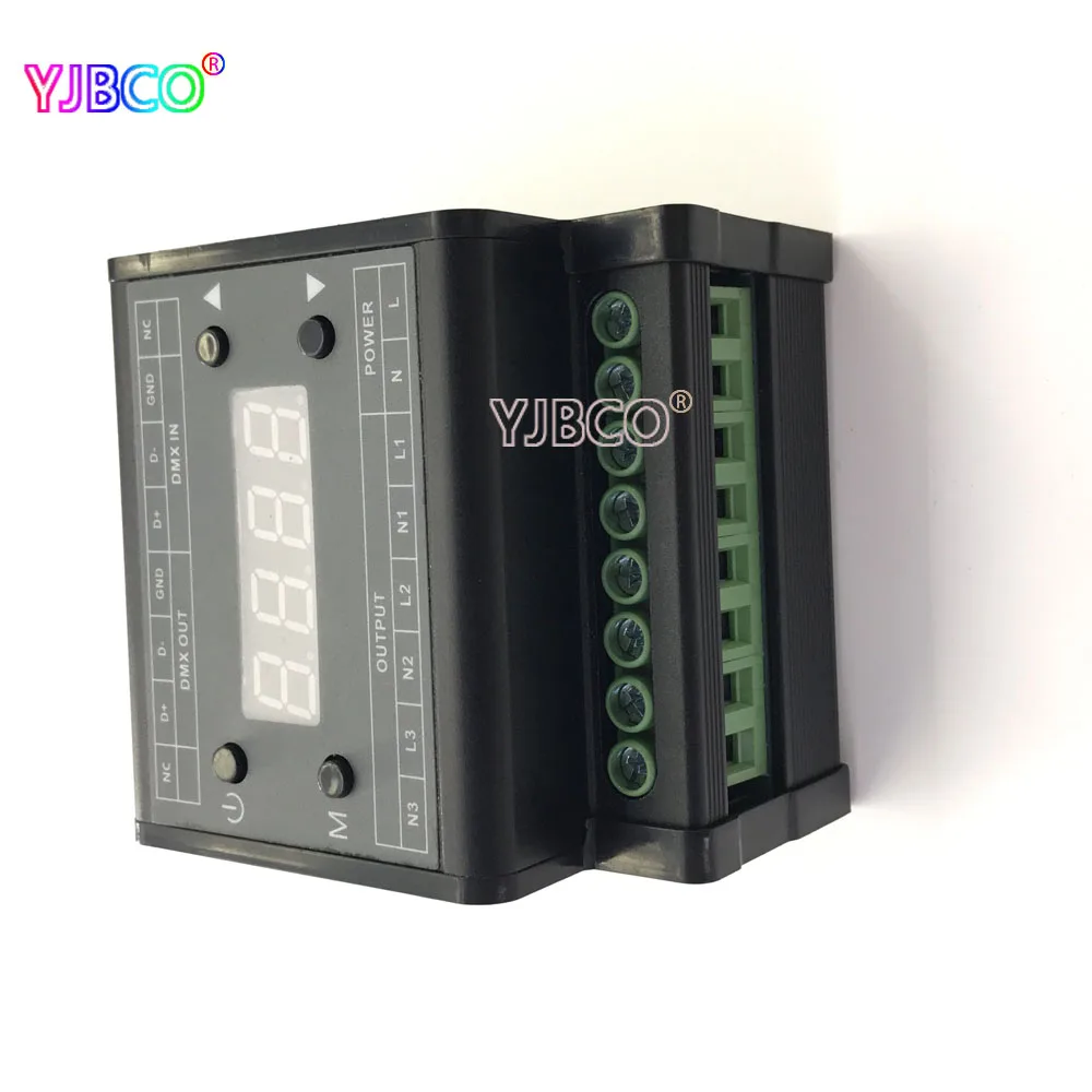 DMX302 Высокое напряжение DMX triac led диммер регулятор яркости AC90V-240V 50 Гц/60 Гц Выход 3 канала 1A/CH для led панель светильник