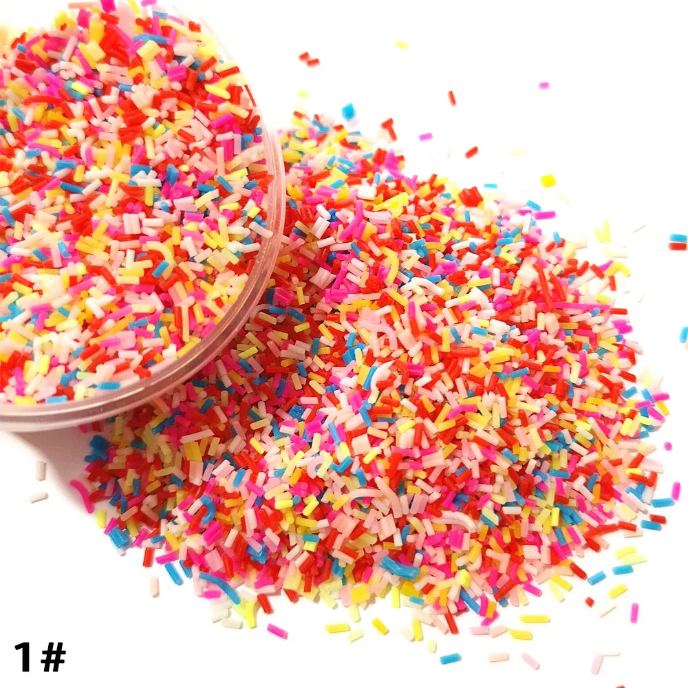 20 г крошечные милые полимерные красочные мягкие глины для слизи наполнитель DIY Поставки конфеты поддельные торт десерт грязь частицы посыпать аксессуары - Цвет: Color 1 20g