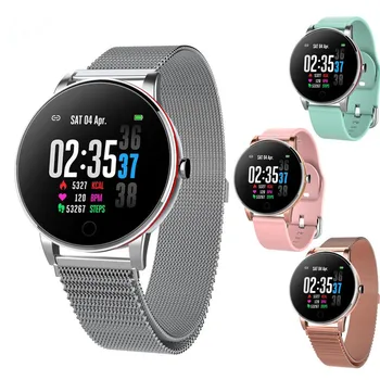 

Y9 Smart Watch Ip68 Waterproof Slim Metal Body Milanese Strap Replaceable Heart Rate Monitor Women Blood Pressure Smartwatch Men