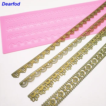 

DBS013 Small Strips Flower Lace Mold Silicone Mold Sugar Craft Cake Brim Decoration Tool Kitchenware DIY Tool
