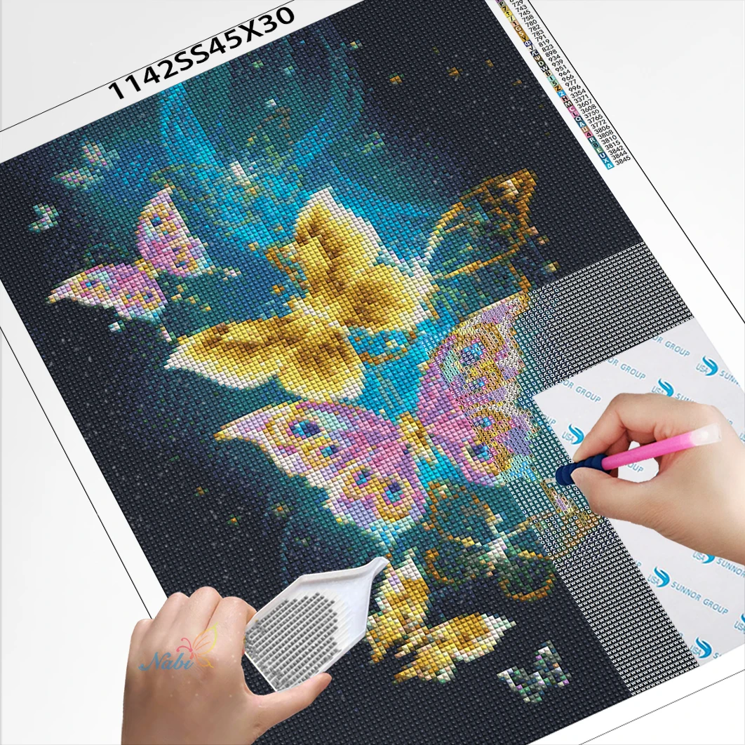 Full Square Diamond Painting Butterfly 5D DIY Diamond Embroidery Animals Cross Stitch Kit Rhinestone Mosaic Art Home Decoration
