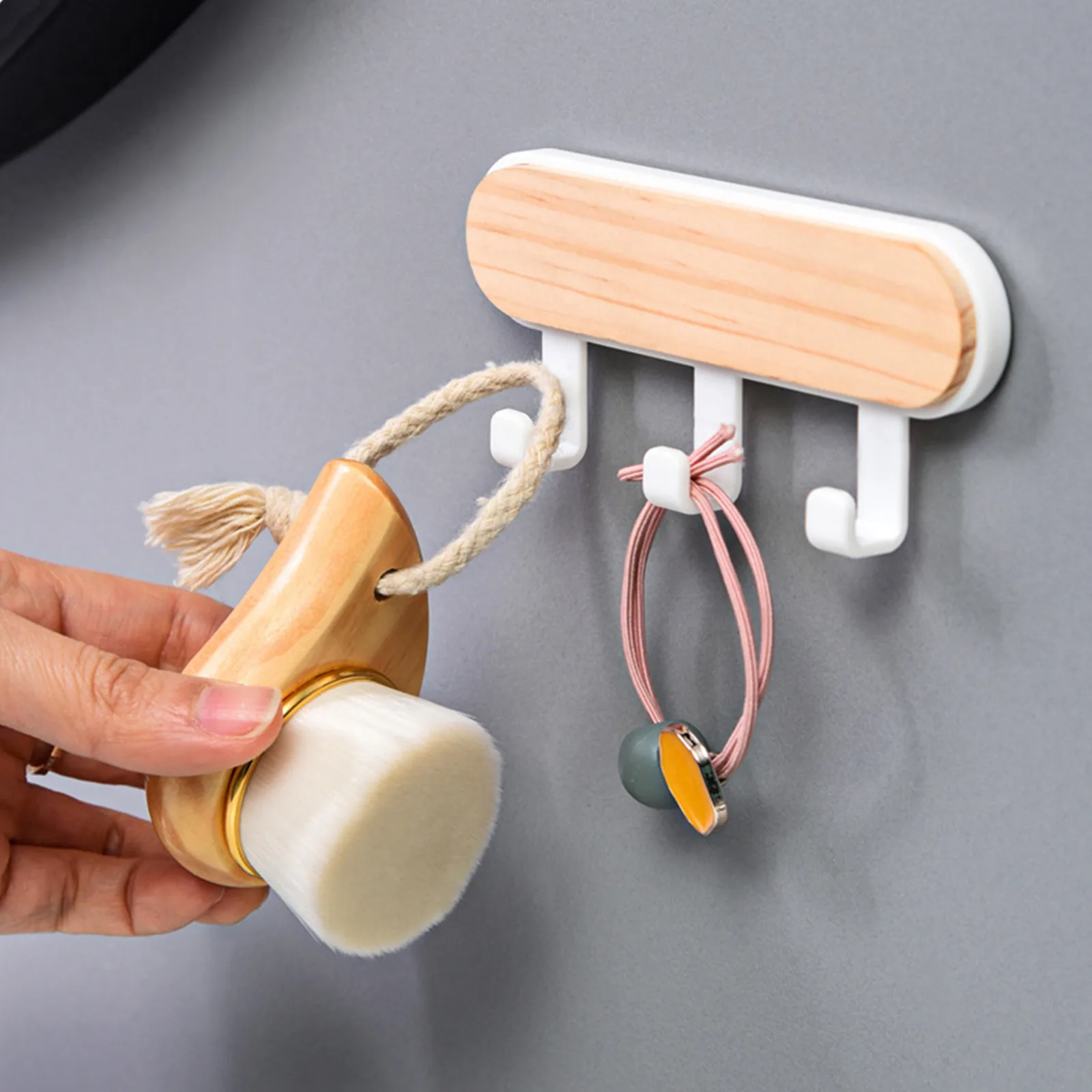 Hat Scarf Storage Organizer Wood Key Holder Strong Key Ring Rack Phone Hooks Clerk Housekeeper Decorative Wall Mounted Hangers wall mount hooks multi purpose hooks wall holder wall organizer hook