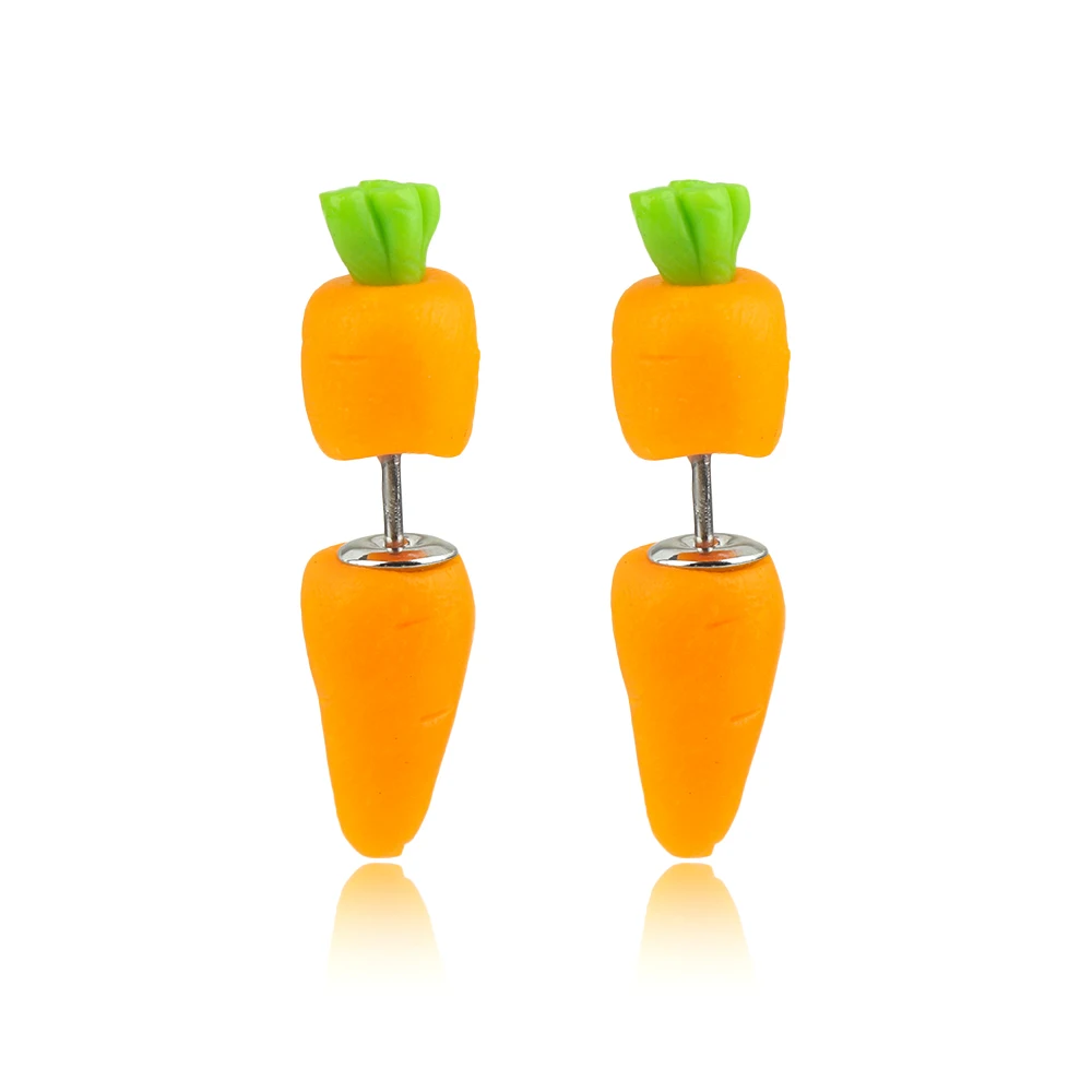 Creative Novelty Cartoon Carrot Shape Earrings Handmade Earrings Personality Cute Ladies Party Daily Wild Jewelry Accessories