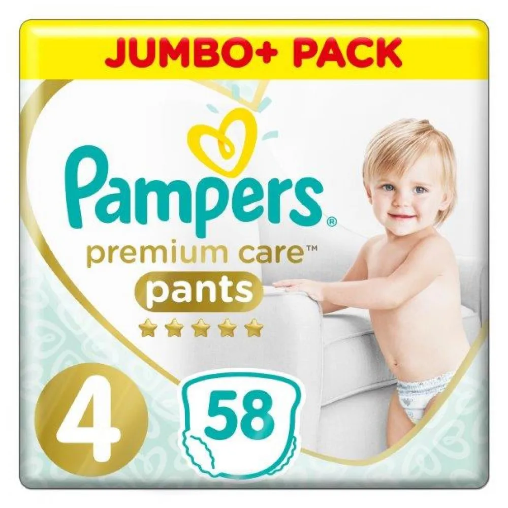 Трусики Pampers Premium Care 9-15 кг, размер 4, 58 шт