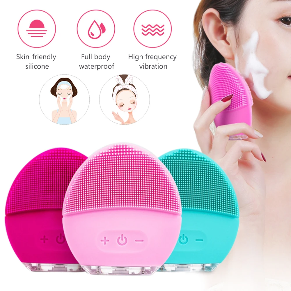 

Mini USB Electric face Facial Cleansing Brush Ultrasonic Washing Brush Vibration Skin Blackhead Remover Pore Cleaner Massage