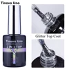 Tinovo Uno Glitter Top Coat UV Gel Nail Polish 2 IN 1 12ML Super Shine Laser Topcoat Manicure Vernis Semi Permanent Gel Finish 1