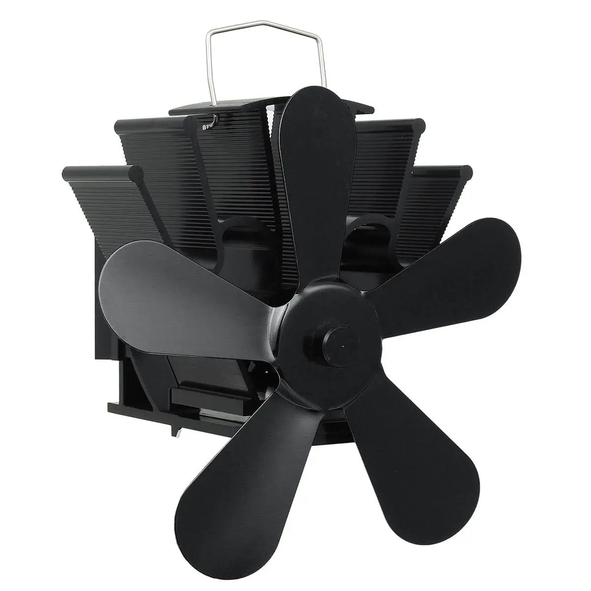 Эффективный черный вентилятор печки 5 лопастной вентилятор для камина с питанием от тепла komin деревянная горелка экологический вентилятор дружественный Тихий Домашний распределение тепла - Цвет: As shown