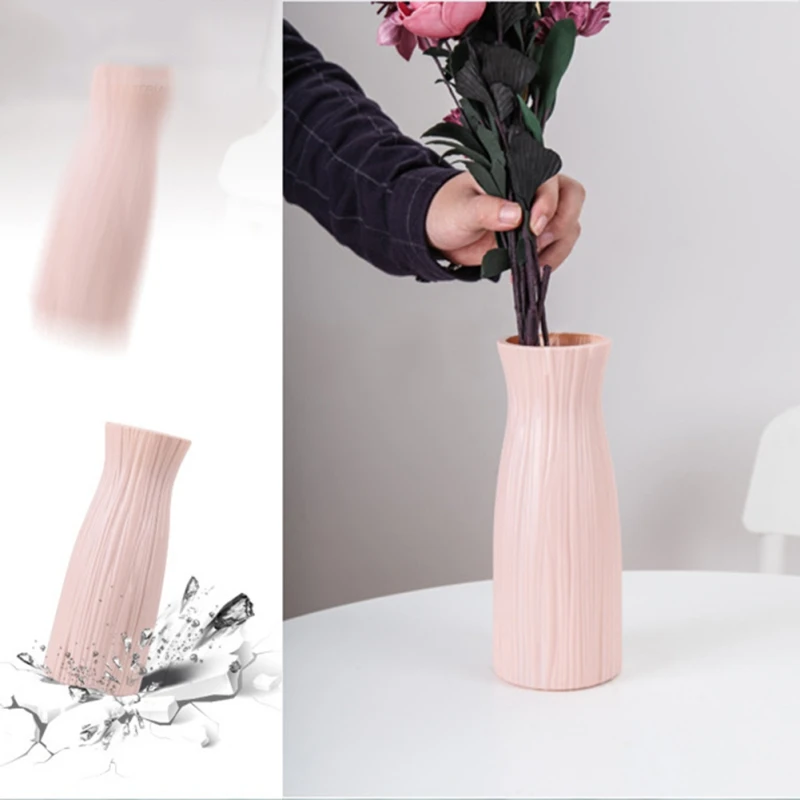 New Nordic Style Origami Plastic Vase Imitation Ceramic Flower Pot Mini Bottle Flower Basket Flower Vase Decoration Home