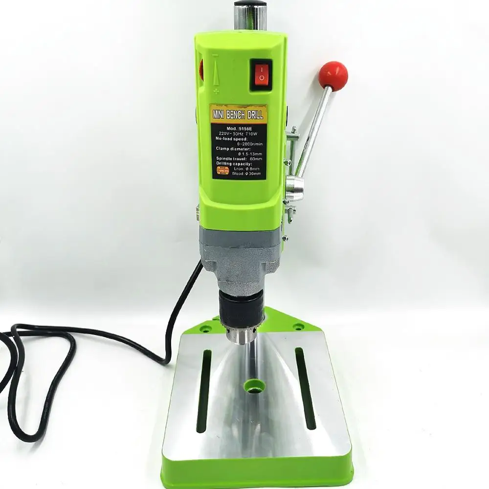 220V 710W Mini Bench Drill Electric Bench Drilling Machine Metal Making Drilling Drill Chuck 1-13mm Carpentry Drill Press 2