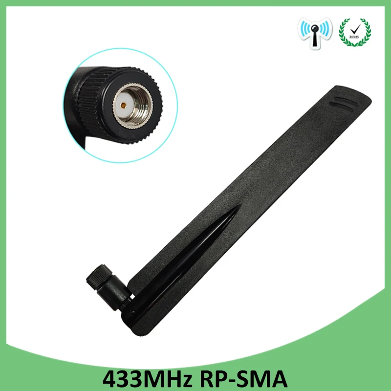 

1pcs 433Mhz Antenna 8dbi GSM 433 MHz RP-SMA Connector antena 433m Rubber Aerial Wireless Repeater for watermeter antenne