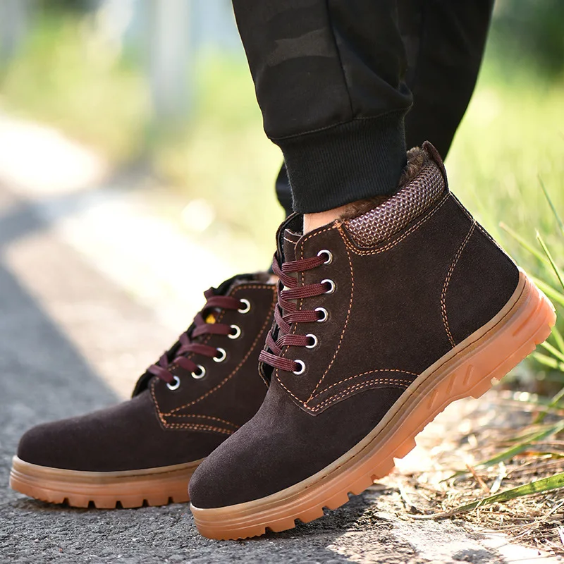 Men Indestructible Shoes Cow Leather Ankle Boots High Top Steel Toe Cap Lightweight Walking Hike Work Safety Shoes 28 H6d6bb55bc6bf48ea8de6eb07b706dc5de