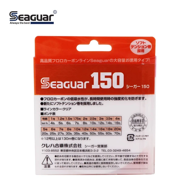 100% Original Seaguar 150m 100% Fluorocarbon Fishing Line 1.35-9.6 Kg Drag  Low Memory Fluorocarbon Carbon Carp Leader Line - Fishing Lines - AliExpress