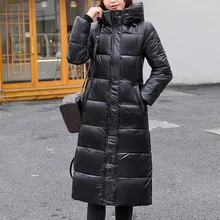 Женское пальто, зимний костюм, Теплая стеганая длинная куртка, парка с капюшоном, женское манто, Femme Hiver, пальто, зимняя одежда, большие размеры