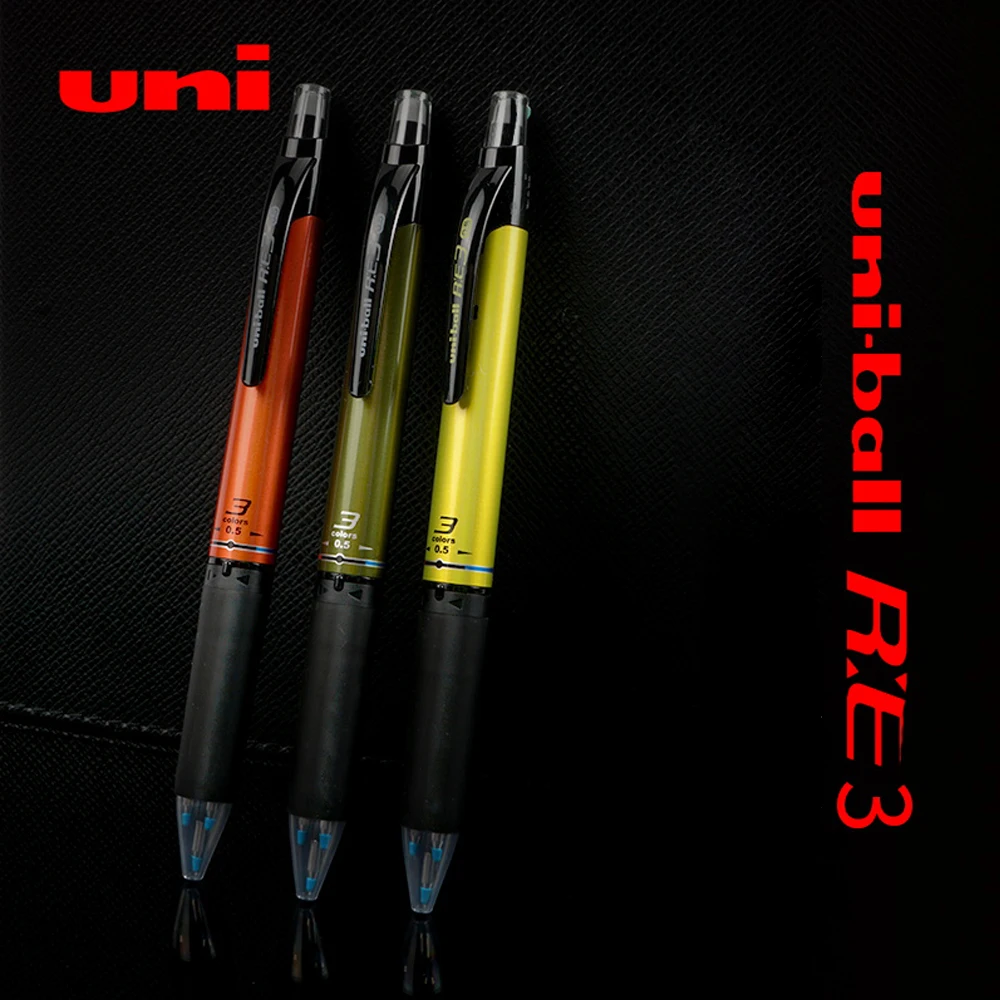 일본 UNI 다기능 프레스 3 색 지울 수 있는 펜 URE3-500, 0.5mm 한정 회전 코어, 학생 사무실