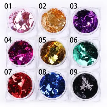 

3 Boxes Ultra-thin PET Cross Heart Nail Art Manicure Sequins Patches Jewelry
