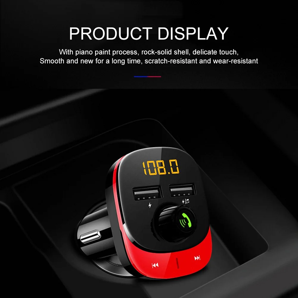 Автомобильный Bluetooth MP3 светодиодный экран с цифровым дисплеем Dual USB Bluetooth 5,0 поддерживает громкой связи поддерживает TF карты Автомобильный MP3