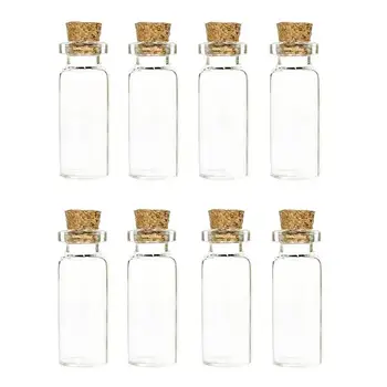 

SAE Fortion 8x Glass Vial Bottles with cork crafts vase jewellery MD1179 22x50mm small mini bottle D5V3