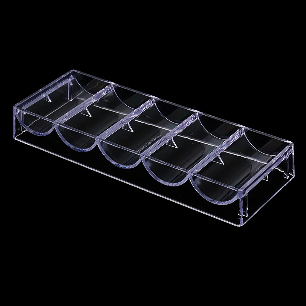 Poker Chips Tray Case Box Holder Durable Clear Acrylic No Lid 100 Chips Poker Chips
