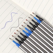 5 шт./лот, синяя/черная металлическая ручка с чернилами, Заправка для гелевой ручки с кристаллами и бриллиантами, длина 11,2 см, стержень для ручки, средний стержень, Пишущие принадлежности