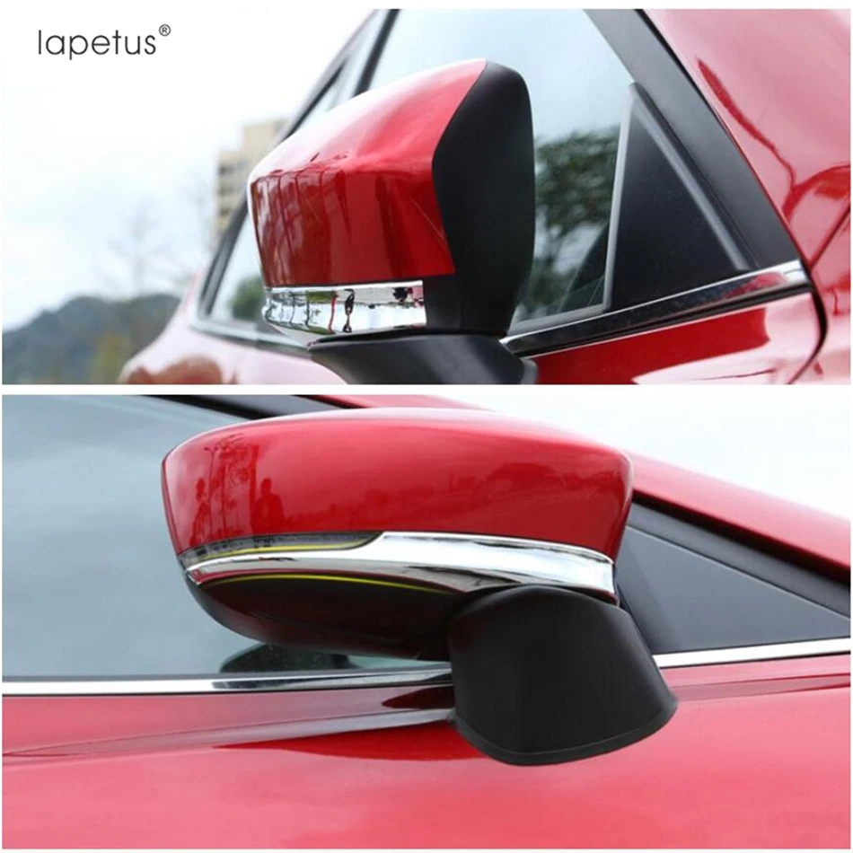 Lapetus Accessories Fit For Mazda 6 Chrome Outside Door Rearview Mirror Rubbing Strip Protector Molding Cover Kit Trim
