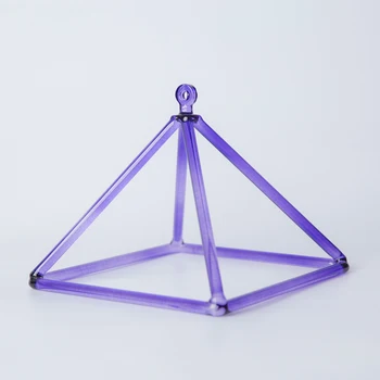 

5" Purple Color quartz crystal singing pyramid - sound healing for therapy healing