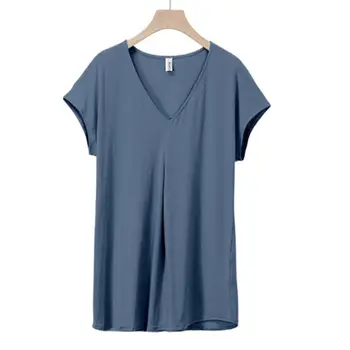 

Women Casual Short Sleeve V-neck Summer Women Cotton T-Shirt Loose Tops