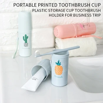 

Flamingo Toothbrush Holder Portable Travel Toothbrush Organizer Dust-Proof Cover Toothpaste Storage Box Bathroom Accessories
