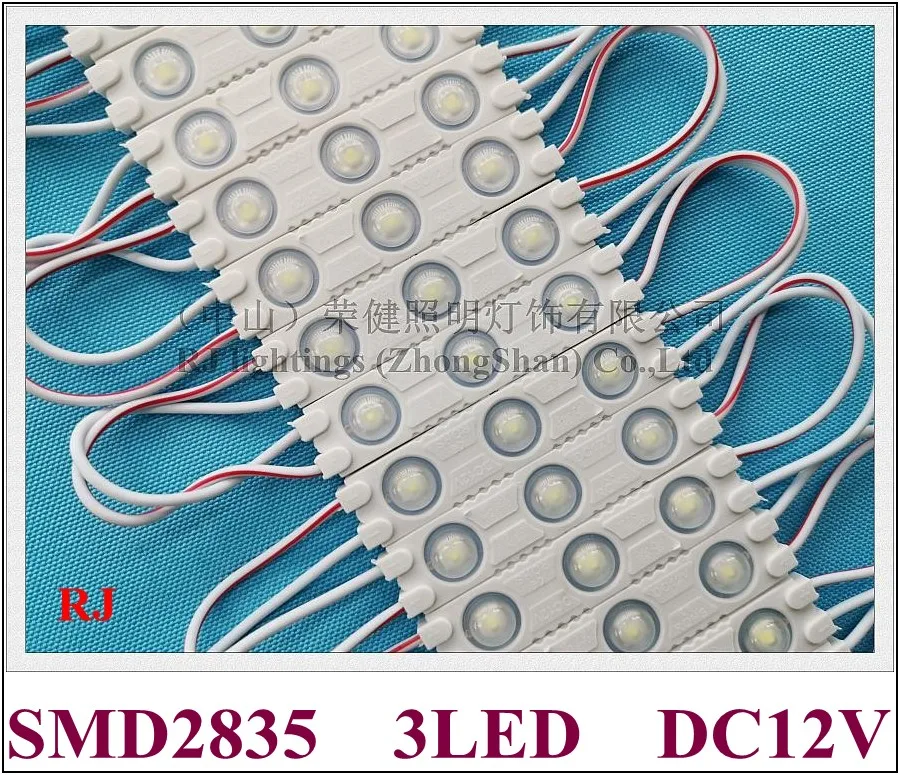 Com a injeção de alumínio do módulo do diodo emissor de luz do pwb da lente o módulo conduzido dc12v 60mm * 13mm * 6mm smd 2835 3 conduziu o ce de 1.5 w rohs