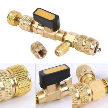 

Valve Core Remover/Installer with Dual Size SAE 1/4 & 5/16 Port for R22 R410A Pressure Valve Core Removal Installer Tool