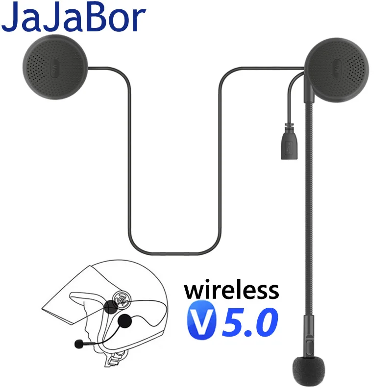 

JaJaBor Universal Motorcycle Helmet Headset Noise Reduction Stereo Music Player Handsfree Bluetooth-compatible Moto Headphone