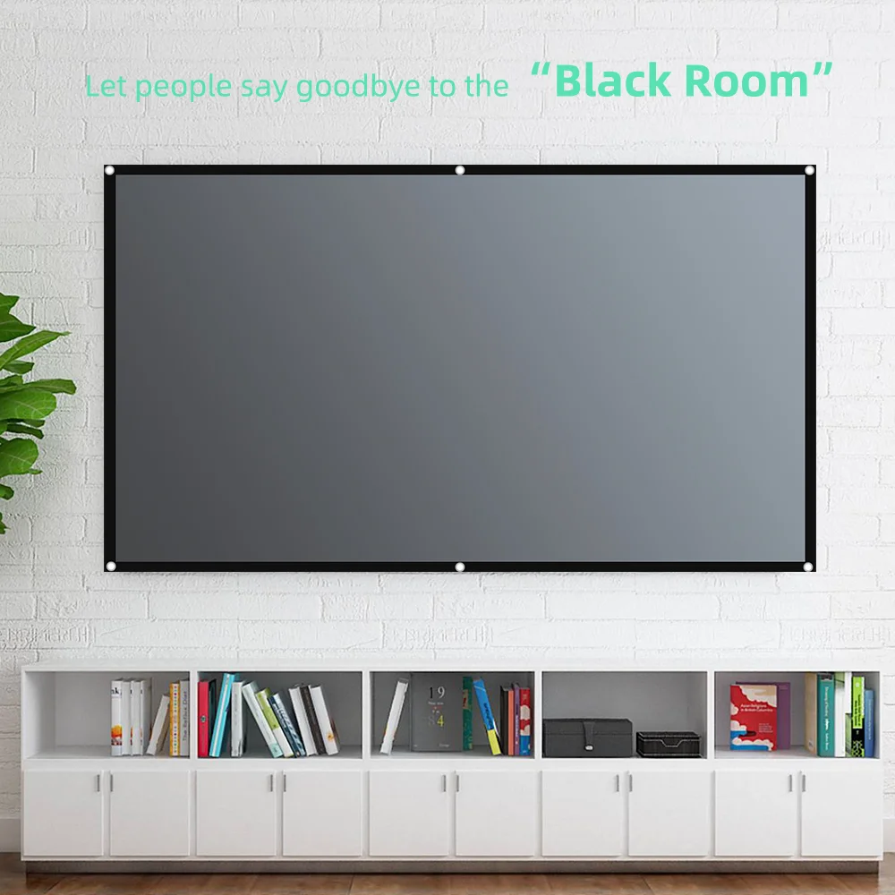 Salange Projector Screen 72 84 100 120 inch 16:9 High Brightness Reflective Meta Home Outdoor Office Portable Projection Screens