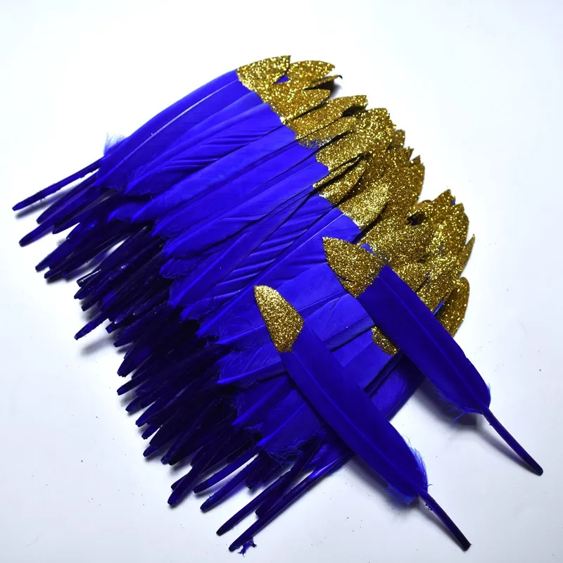 Новый спрей золотые серебряные перья утки 20 шт/lot10 15CM DIY Перья ремесла свадебные