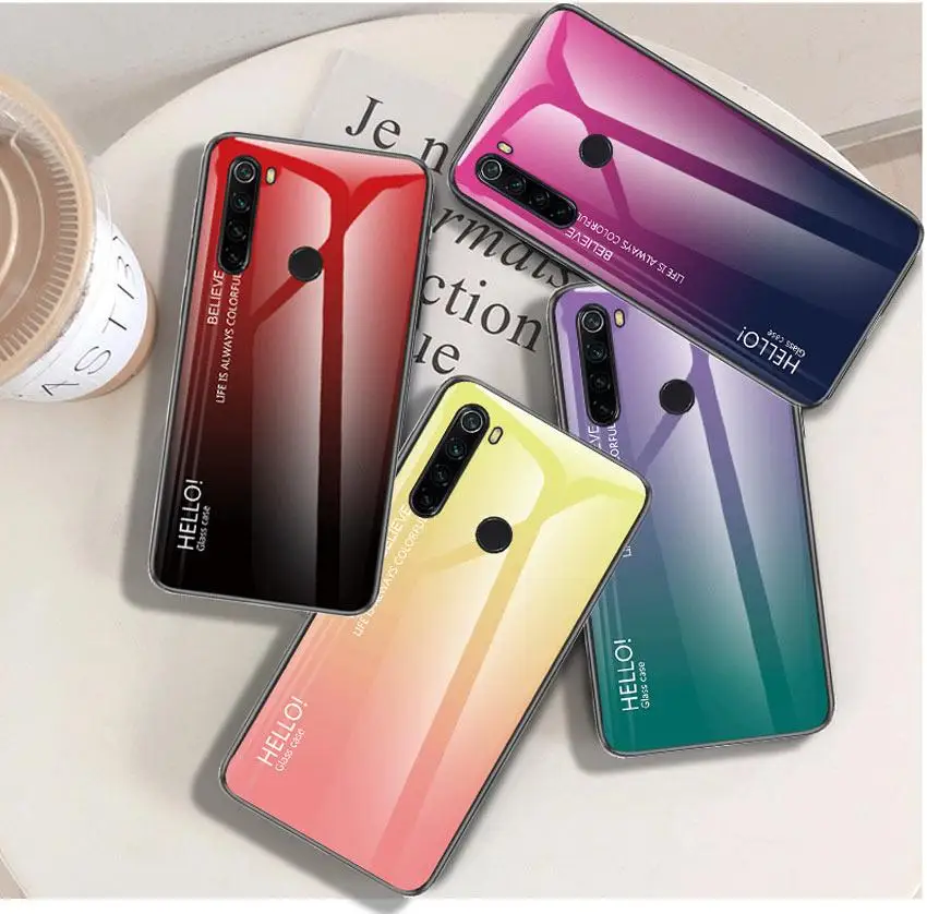 Роскошный градиентный чехол из закаленного стекла для Xiaomi Mi CC9E 8 9 SE A2 Lite A1 6X 5X Redmi