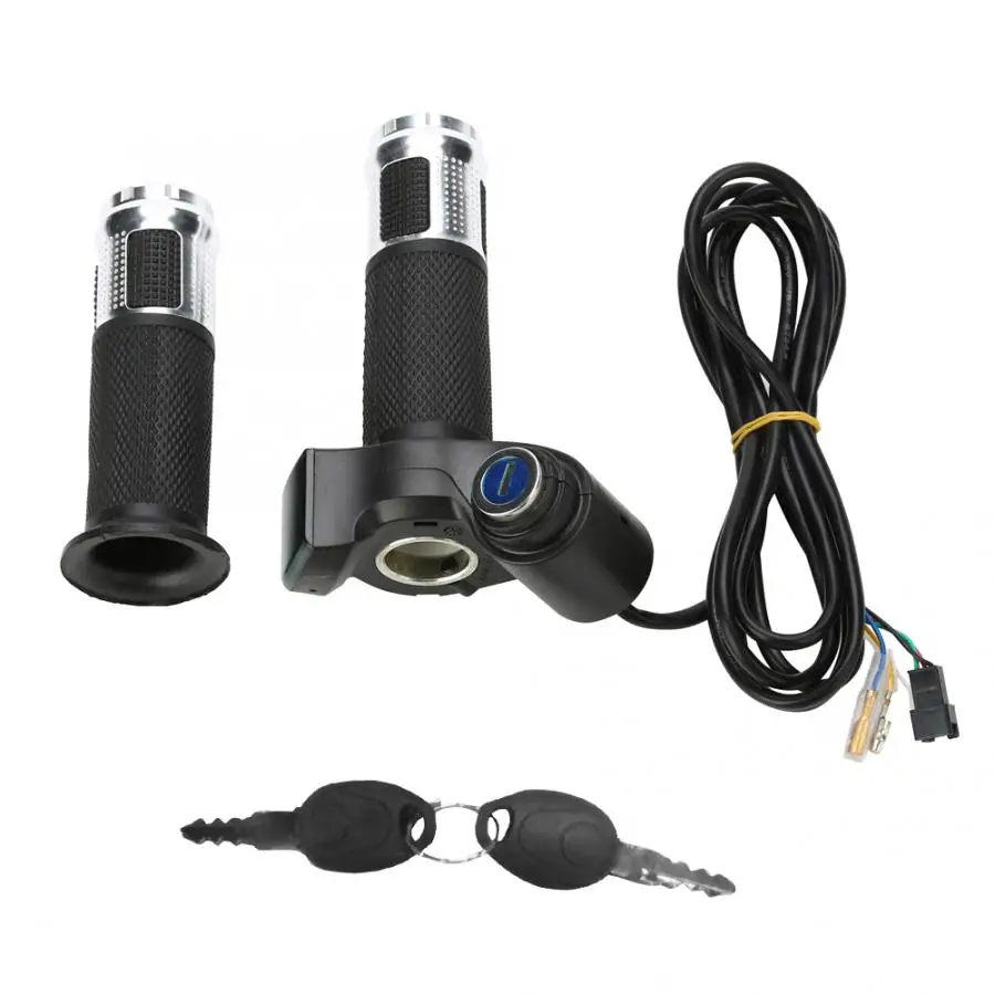 Е-велосипед мотоцикл полтвист дроссельная заслонка 12 V-99 V E-велосипед электрический велосипедный дроссель скутера ручка руль светодиодный цифровой измеритель - Цвет: Серебристый
