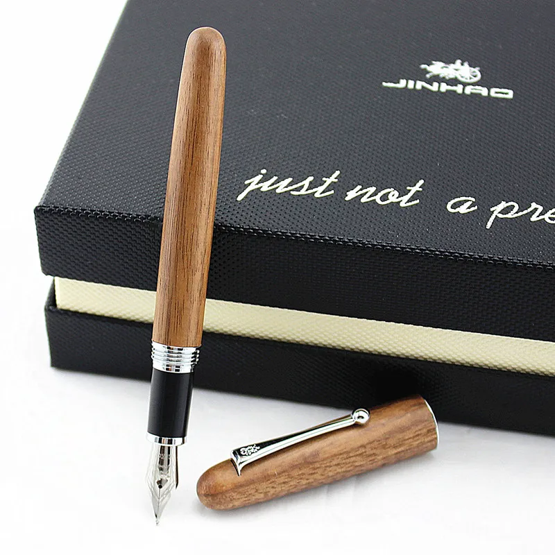 Jinhao 750 Черный лакированный с серебряной отделкой каллиграфии 1,0 мм перо перьевая