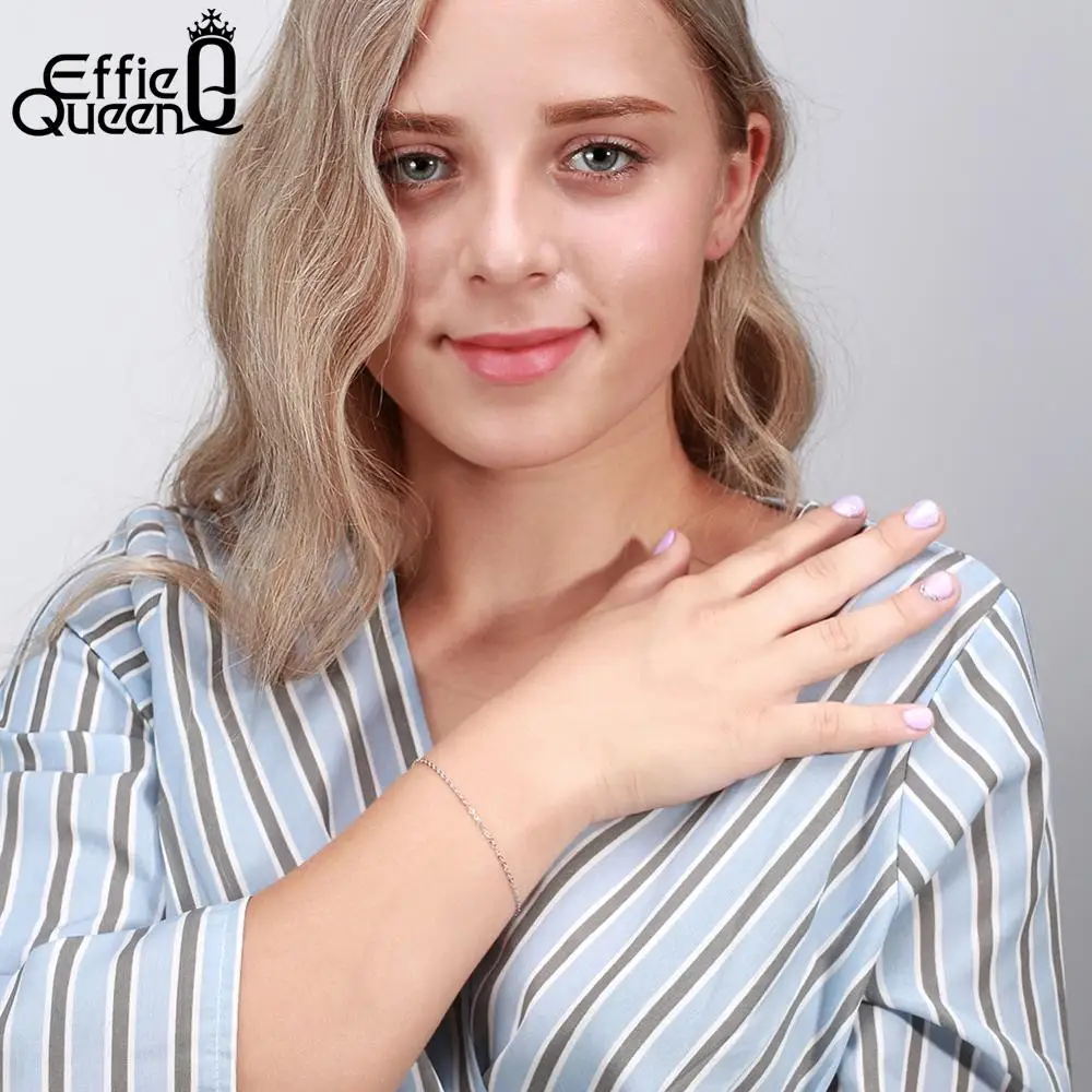 Effie queen серебряный браслет из натуральной 925 пробы для женщин, роскошные серебряные браслеты-цепочки и звенья для девочек, ювелирные изделия для свадебной вечеринки TSB29